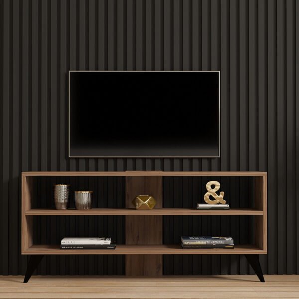 Έπιπλο τηλεόρασης Prestige pakoworld σε sonoma απόχρωση 120x29,6x50εκ - Image 2