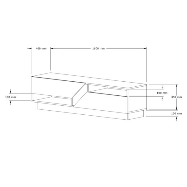 Έπιπλο τηλεόρασης Cogo pakoworld σε όψη τραβερτίνας 160x40x45εκ - Image 4