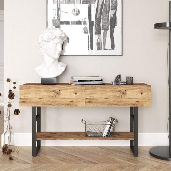 Κονσόλα Vien pakoworld oak-μαύρο 139x43x75,5εκ - Image 2