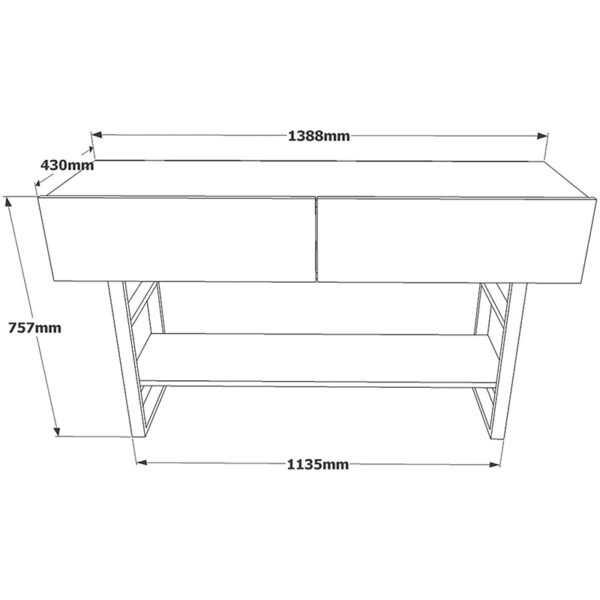 Κονσόλα Vien pakoworld oak-μαύρο 139x43x75,5εκ - Image 3