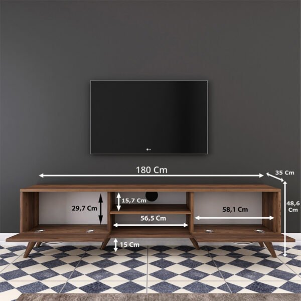 Έπιπλο τηλεόρασης Sabian pakoworld καρυδί 180x35x48,5εκ - Image 5