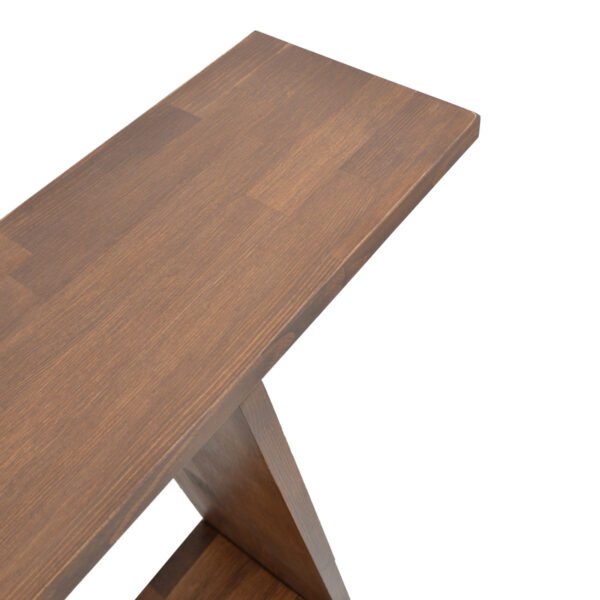 Κονσόλα Edgar pakoworld φυσικό ξύλο πεύκου 30mm καρυδί 139x29x90εκ - Image 3