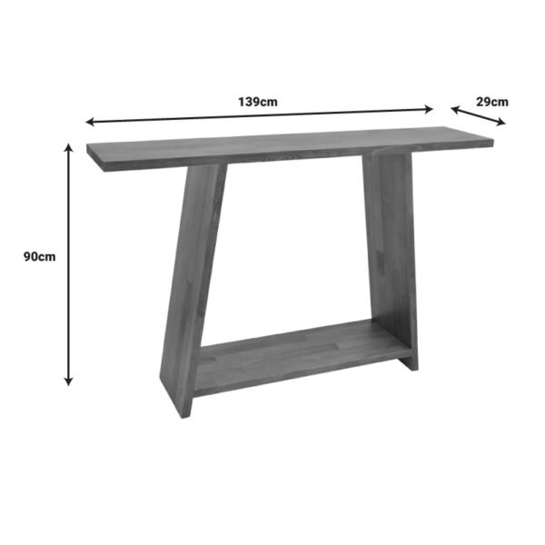 Κονσόλα Edgar pakoworld φυσικό ξύλο πεύκου 30mm καρυδί 139x29x90εκ - Image 4