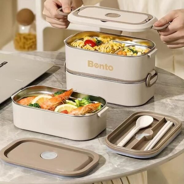 Σετ 3 lunch box inox 2550ml - Image 2