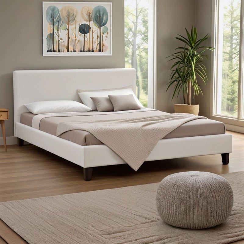 Κρεβάτι Nevil House Genius 150x200 PU χρώμα λευκό ματ - Image 2