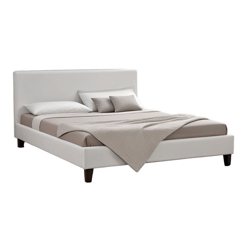 Κρεβάτι Nevil House Genius 150x200 PU χρώμα λευκό ματ