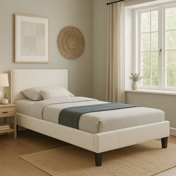 Κρεβάτι Nevil House Genius 100x200 PU χρώμα λευκό ματ - Image 2
