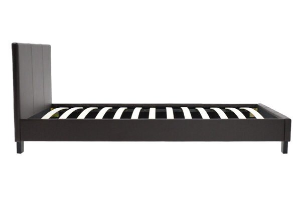 Κρεβάτι Nevil House Genius μονό 100x200 PU σκούρο καφέ ματ - Image 3