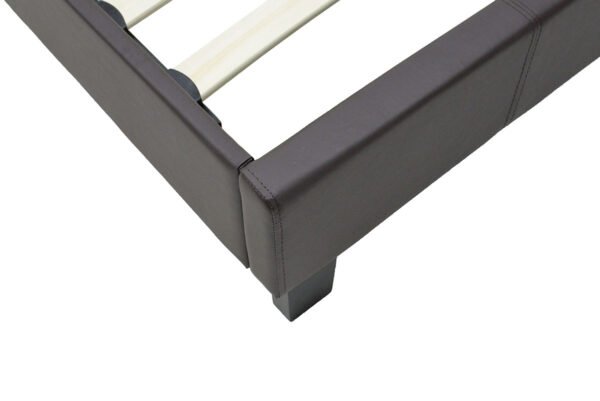 Κρεβάτι Nevil House Genius μονό 100x200 PU σκούρο καφέ ματ - Image 6