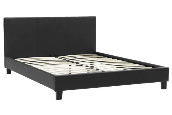 Κρεβάτι Nevil House Genius 150x200 PU χρώμα μαύρο ματ - Image 3