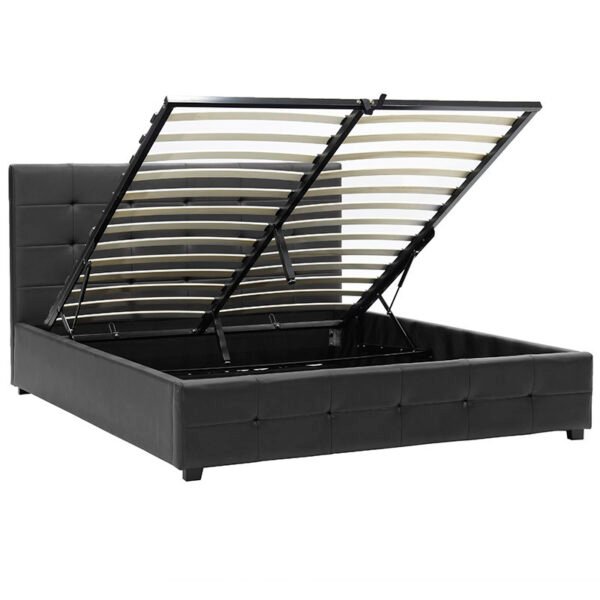 Κρεβάτι Roi House Genius 160x200 PU μαύρο ματ + αποθηκευτικό χώρο - Image 3
