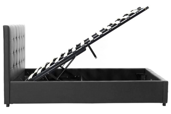Κρεβάτι Roi House Genius 160x200 PU μαύρο ματ + αποθηκευτικό χώρο - Image 6