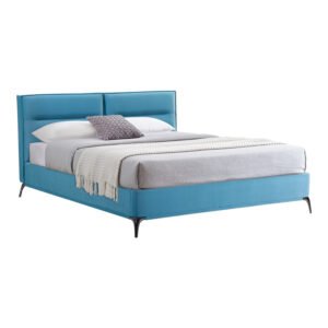 Κρεβάτι Ikina House Genius βελούδο σε πετρόλ απόχρωση 160x200εκ