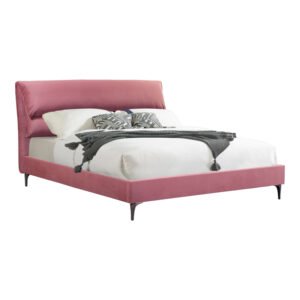 Κρεβάτι Aryna House Genius βελούδο σε απόχρωση σάπιο μήλο 160x200εκ