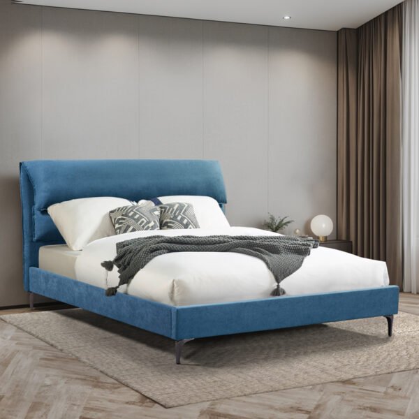 Κρεβάτι Aryna House Genius ύφασμα σε πετρόλ απόχρωση 160x200εκ - Image 2