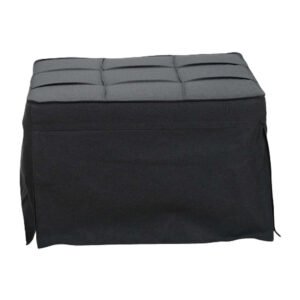 Σκαμπό-κρεβάτι Grejio House Genius ύφασμα σε ανθρακί απόχρωση κα πόδι μαύρο μέταλλο 70x70x45εκ