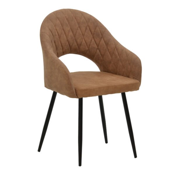 Πολυθρόνα Macie House Genius ύφασμα καφέ antique-μαύρο 58x50x85εκ