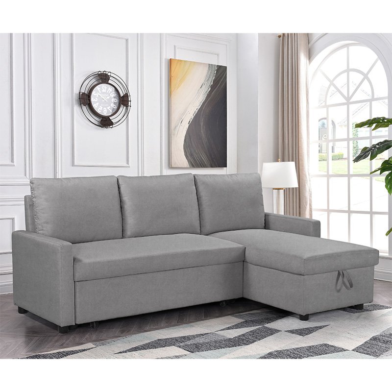 Γωνιακός αναστρέψιμος καναπές κρεβάτι Infuse House Genius με αποθηκευτικό χώρο γκρι ύφασμα 203x130x88εκ - Image 3