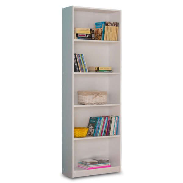 Βιβλιοθήκη Max House Genius σε λευκό χρώμα 58x23x170εκ