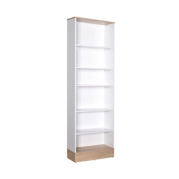 Βιβλιοθήκη Bator House Genius σε λευκό- oak χρώμα 60x26x197εκ