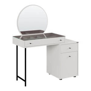 Τουαλέτα κρεβατοκάμαρας με καθρέπτη Princesa House Genius σε mink απόχρωση 108x47x130εκ