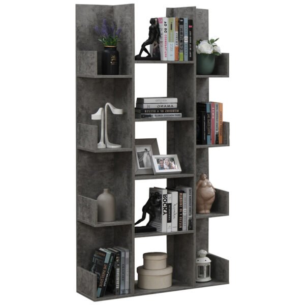 Βιβλιοθήκη Charles House Genius μελαμίνης γκρι oak 90x31x182.5εκ