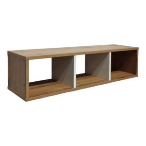 Ραφιέρα τοίχου Flevior House Genius σε sonoma με λευκή απόχρωση 90x22x25.6εκ