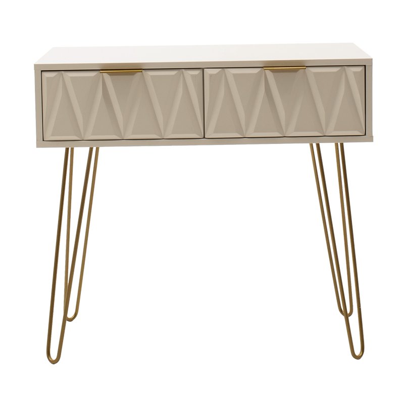 Κονσόλα Isla House Genius χρώμα λευκό painting-χρυσό 80x39x74εκ - Image 3