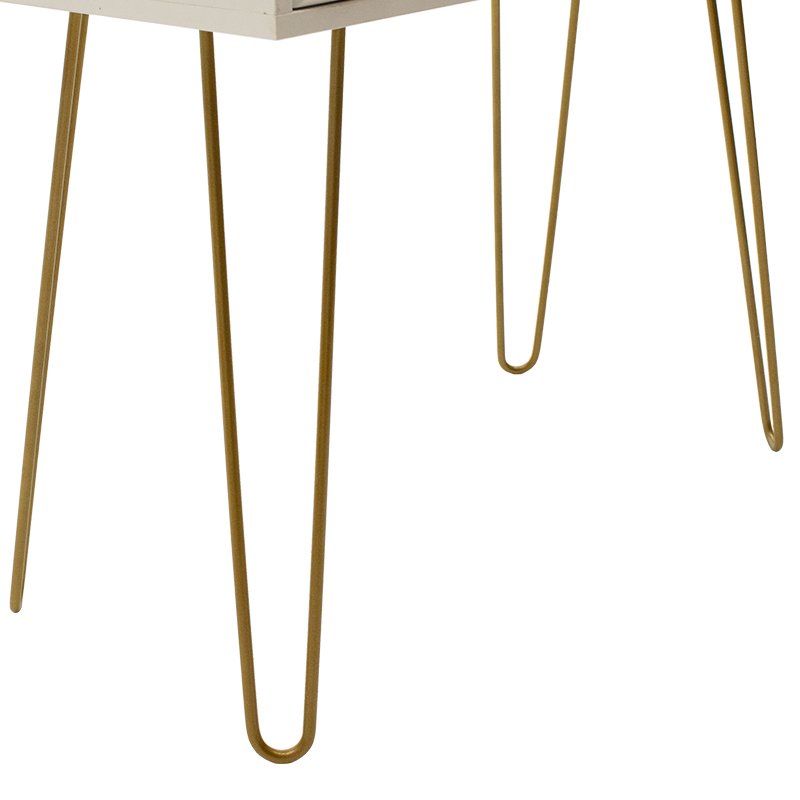 Κονσόλα Isla House Genius χρώμα λευκό painting-χρυσό 80x39x74εκ - Image 6