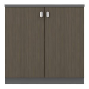 Ντουλάπι γραφείου επαγγελματικό χαμηλό Denith House Genius ανθρακί-καρυδί  80x40x80εκ