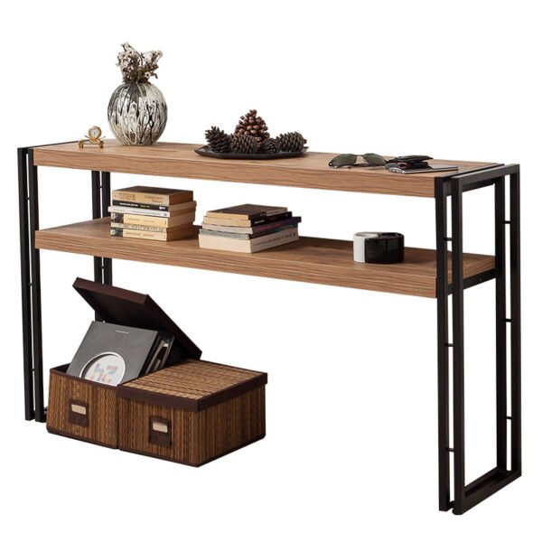 Κονσόλα PWF-0241 House Genius χρώμα πεύκου-μαύρο 140x35x80εκ