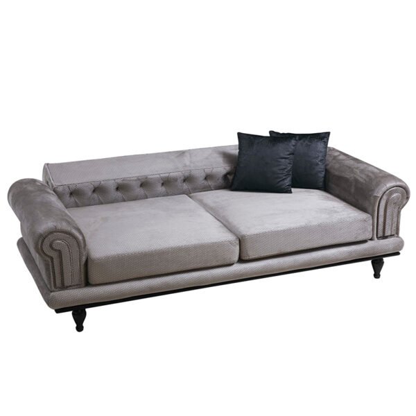 Καναπές 3θέσιος PWF-0522 House Genius ύφασμα γκρι-μαύρο 230x95x78εκ - Image 3