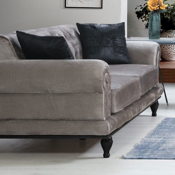 Καναπές 3θέσιος PWF-0522 House Genius ύφασμα γκρι-μαύρο 230x95x78εκ - Image 4