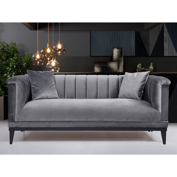 Καναπές 2θέσιος PWF-0541 House Genius βελούδο ανθρακί 190x89x79εκ - Image 2