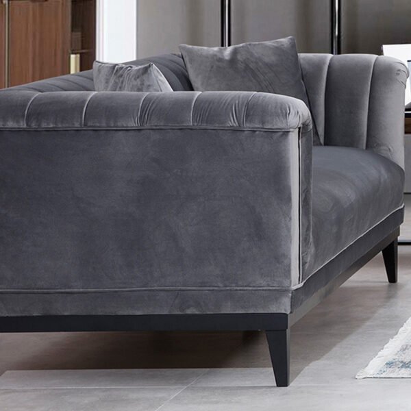 Καναπές 2θέσιος PWF-0541 House Genius βελούδο ανθρακί 190x89x79εκ - Image 3