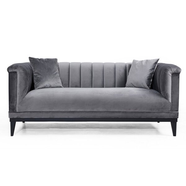 Καναπές 2θέσιος PWF-0541 House Genius βελούδο ανθρακί 190x89x79εκ