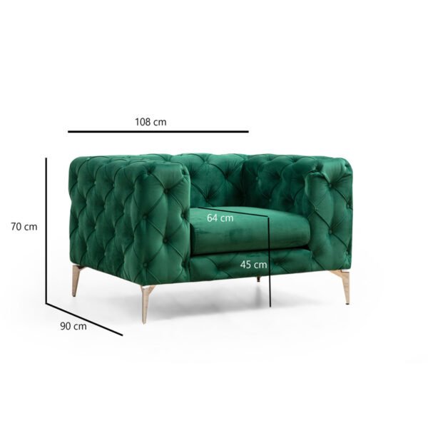 Πολυθρόνα PWF-0579 House Genius ύφασμα πράσινο 108x90x70εκ - Image 4