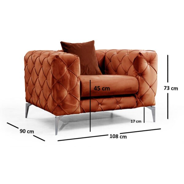 Πολυθρόνα PWF-0579 House Genius ύφασμα κεραμιδί 108x90x70εκ - Image 6