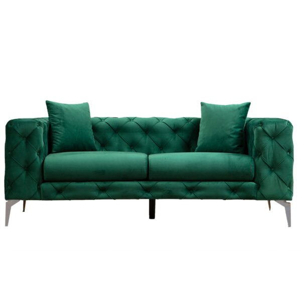 Καναπές 2θέσιος PWF-0579 House Genius τύπου Chesterfield ύφασμα πράσινο 197x90x73εκ - Image 3