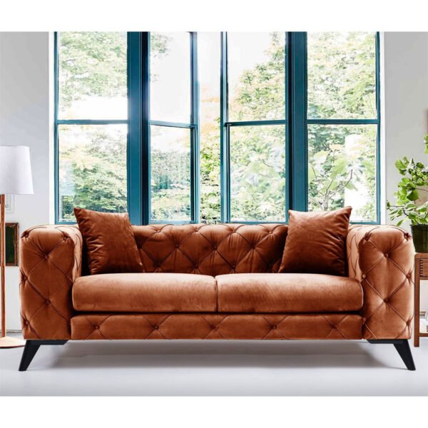 Καναπές 2θέσιος PWF-0579 House Genius ύφασμα κεραμιδί 197x90x73εκ - Image 2