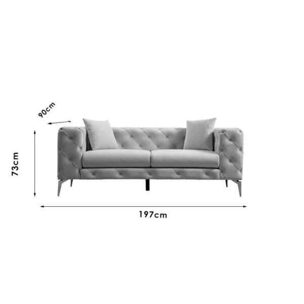 Καναπές 2θέσιος PWF-0579 House Genius ύφασμα κεραμιδί 197x90x73εκ - Image 4