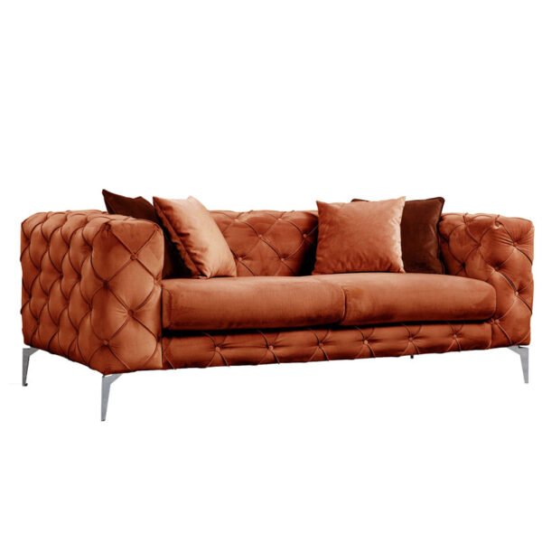 Καναπές 2θέσιος PWF-0579 House Genius ύφασμα κεραμιδί 197x90x73εκ