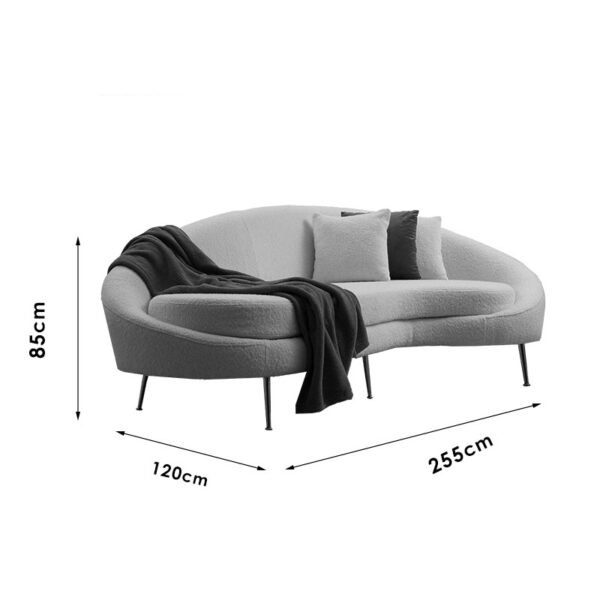 Καναπές 3θέσιος PWF-0589 House Genius ύφασμα cream 255x120x85εκ - Image 4