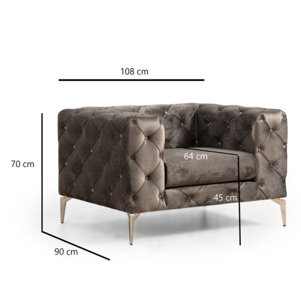 Πολυθρόνα PWF-0579 House Genius ύφασμα ανθρακί 108x90x70εκ - Image 4