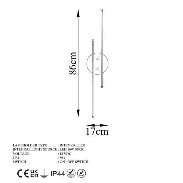 Φωτιστικό τοίχου-απλίκα Expedition House Genius LED 16W χρυσό 17x5x86εκ - Image 5