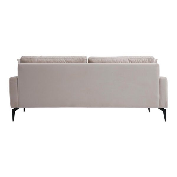 Καναπές 2θέσιος Fortune House Genius βελούδο μπεζ-μαύρο 175x90x88εκ - Image 6