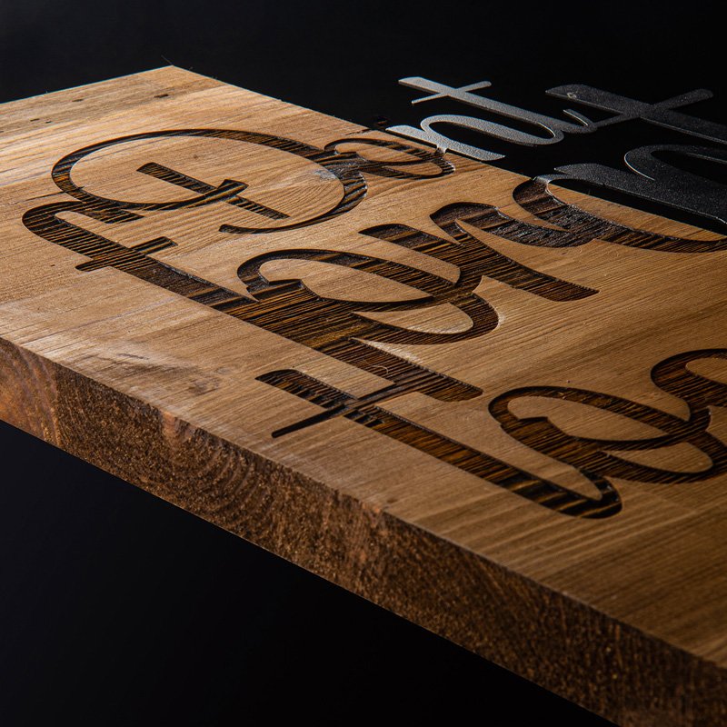 Διακοσμητικό τοίχου Smiley House Genius ξύλο πεύκου σε φυσική απόχρωση με μαύρο μέταλλο 47x3x58εκ - Image 3