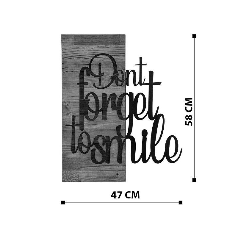 Διακοσμητικό τοίχου Smiley House Genius ξύλο πεύκου σε φυσική απόχρωση με μαύρο μέταλλο 47x3x58εκ - Image 4