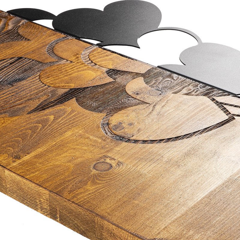 Διακοσμητικό τοίχου Hearby House Genius ξύλο πεύκου σε φυσική απόχρωση με μαύρο μέταλλο 39x3x58εκ - Image 3