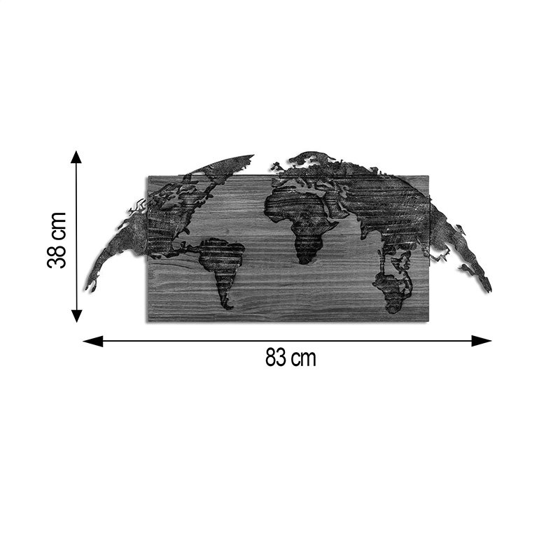 Διακοσμητικό τοίχου Mable House Genius ξύλο πεύκου σε φυσική απόχρωση με μαύρο μέταλλο 83x3x38εκ - Image 3